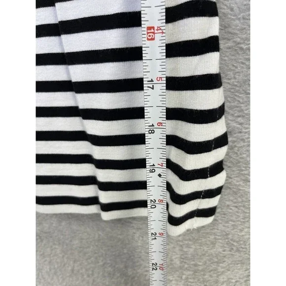 Banana Republic Women's Skirt Striped Side Slit Pull On Size 4 Black White - Picture 8 of 9
